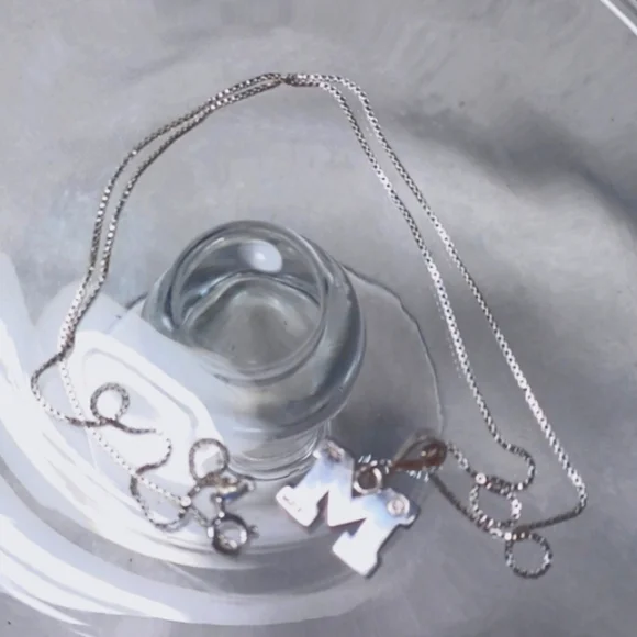 Sterling Silver 925 Sepertine  Box ChainW/  M / Charm Necklace 19 Long 3.1Grams - Picture 10 of 10